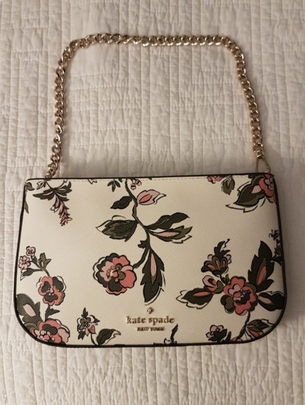 kate spade White Floral Chain Shoulder Bag